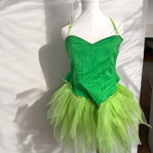 Dream girl tinkerbell Green Fairy Costume Dress lingerie L cosplay